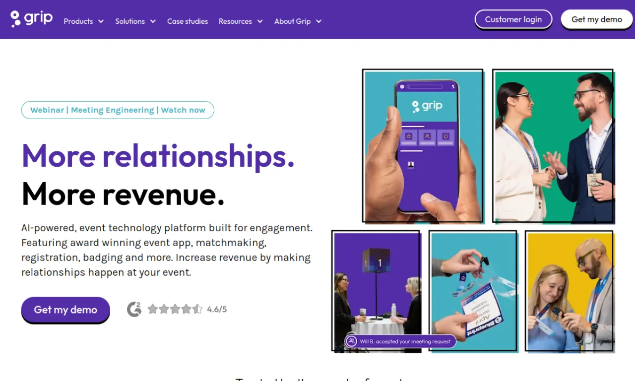 Screenshot of Grip website