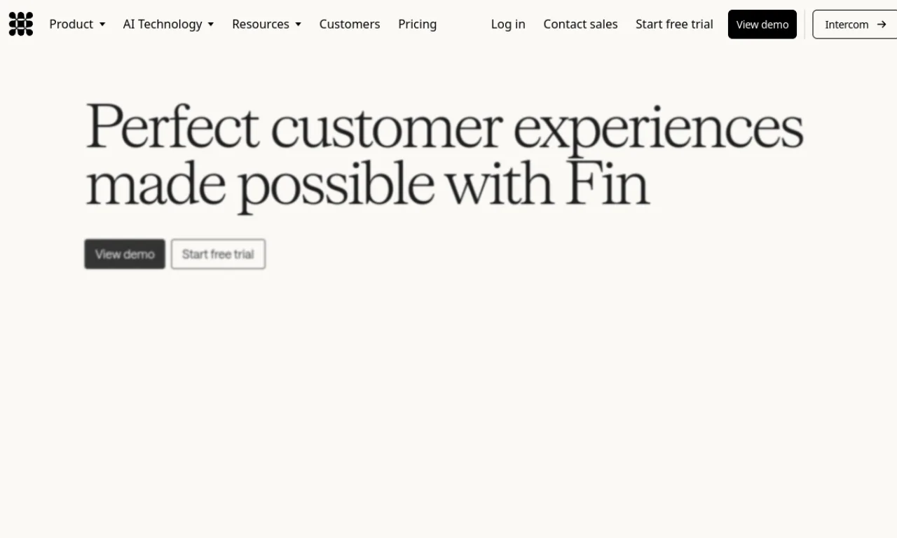 Screenshot of Fin AI website