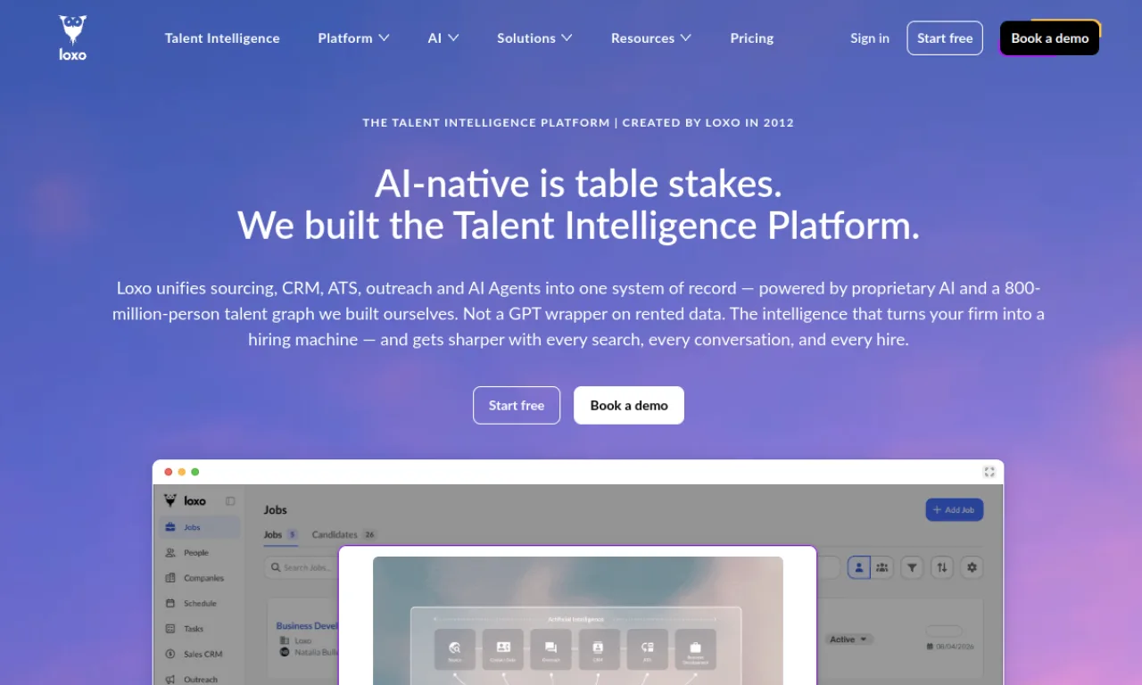 Screenshot of Loxo website