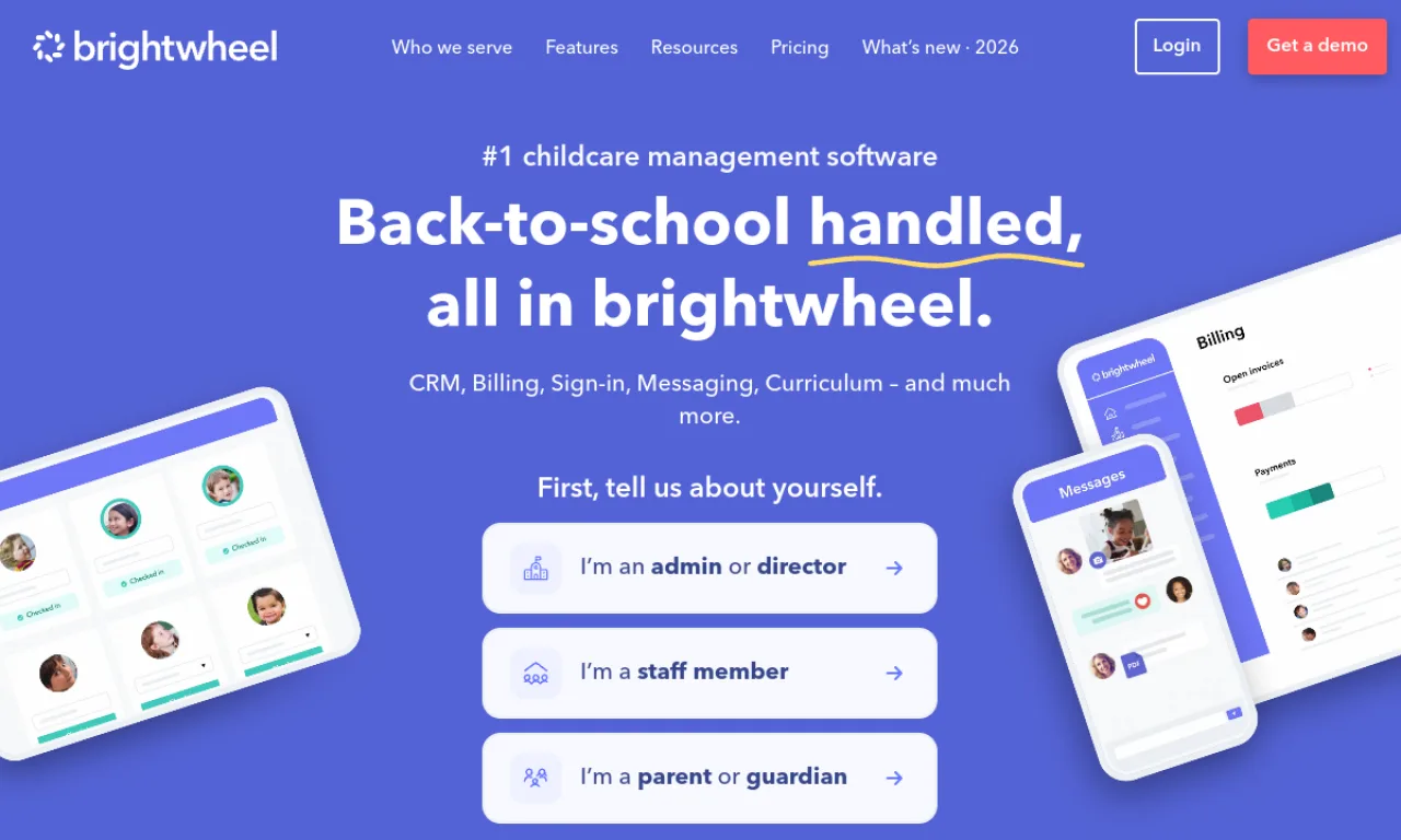 Screenshot of BrightWheel website