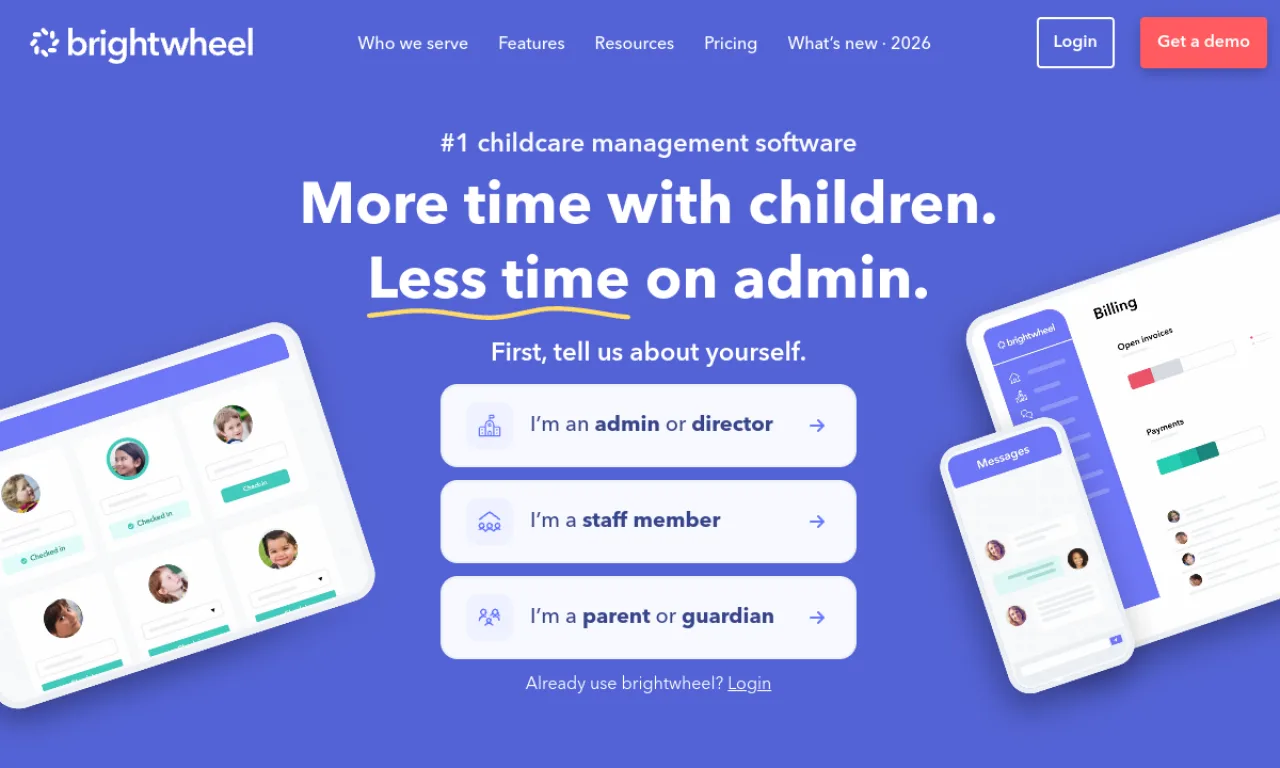 Screenshot of BrightWheel website