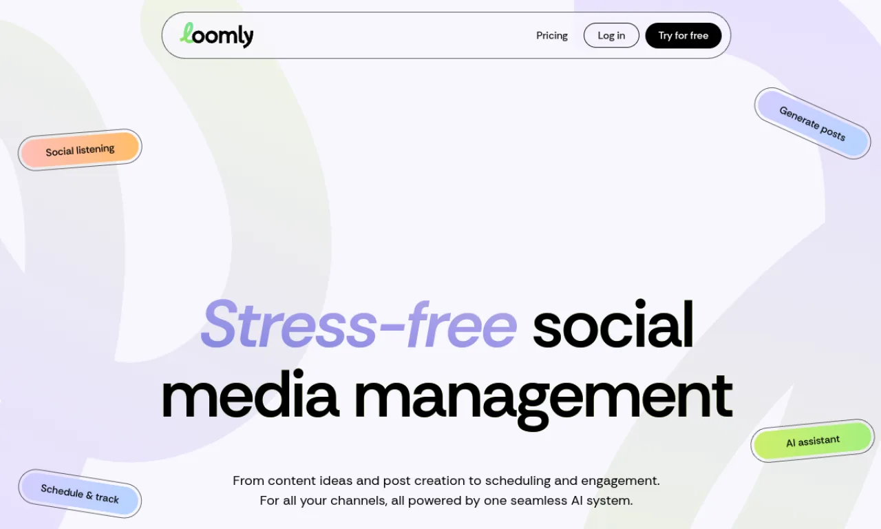 Screenshot of Loomly website
