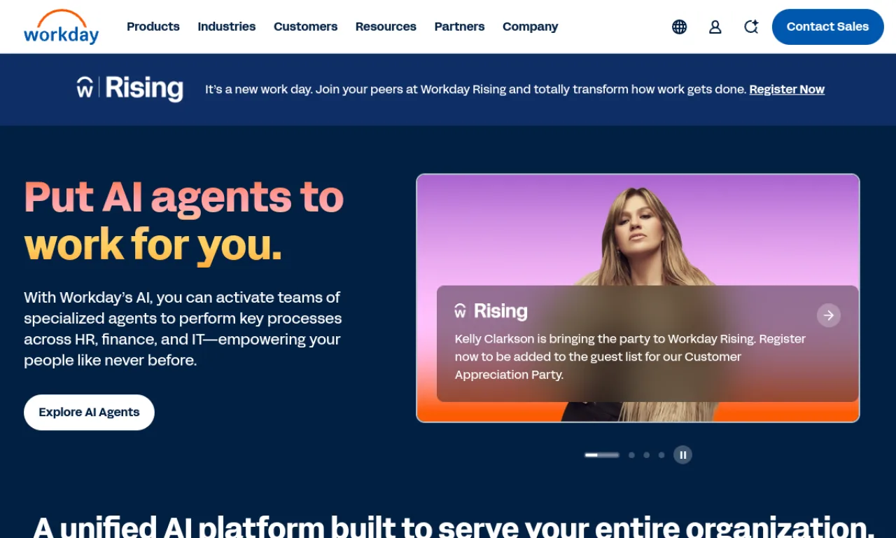 Screenshot of Evisort (Workday) website