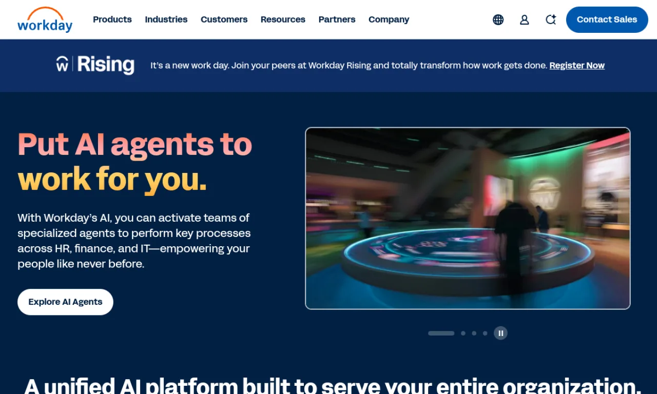 Screenshot of Evisort (Workday) website