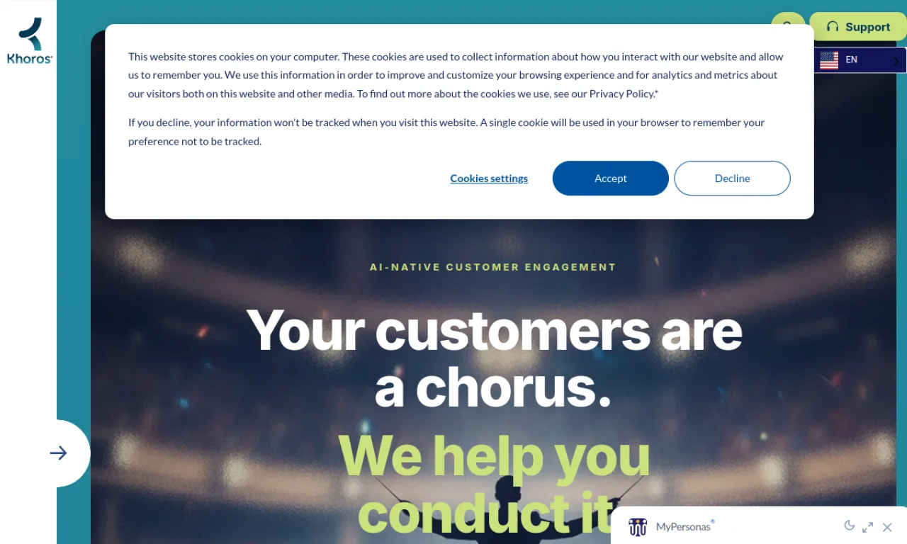 Screenshot of Khoros website