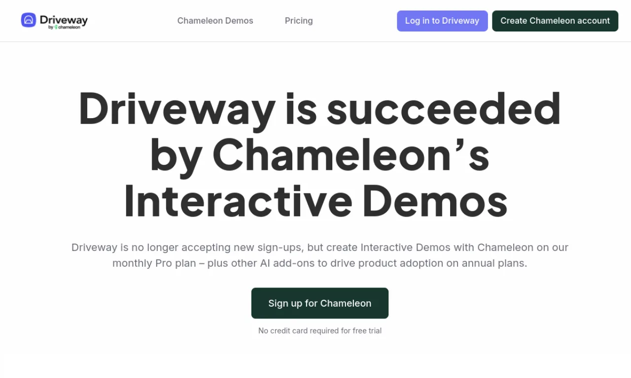 Screenshot of Driveway website
