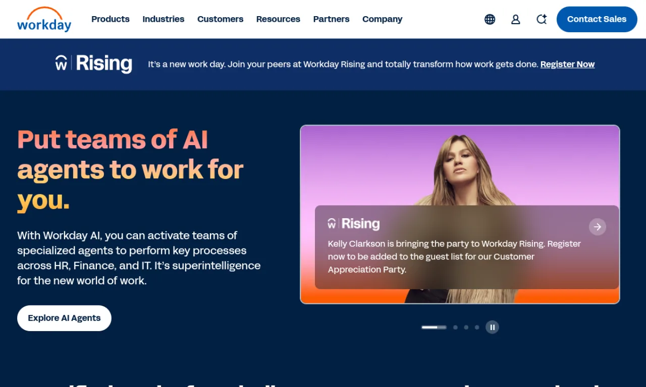 Screenshot of Workday website