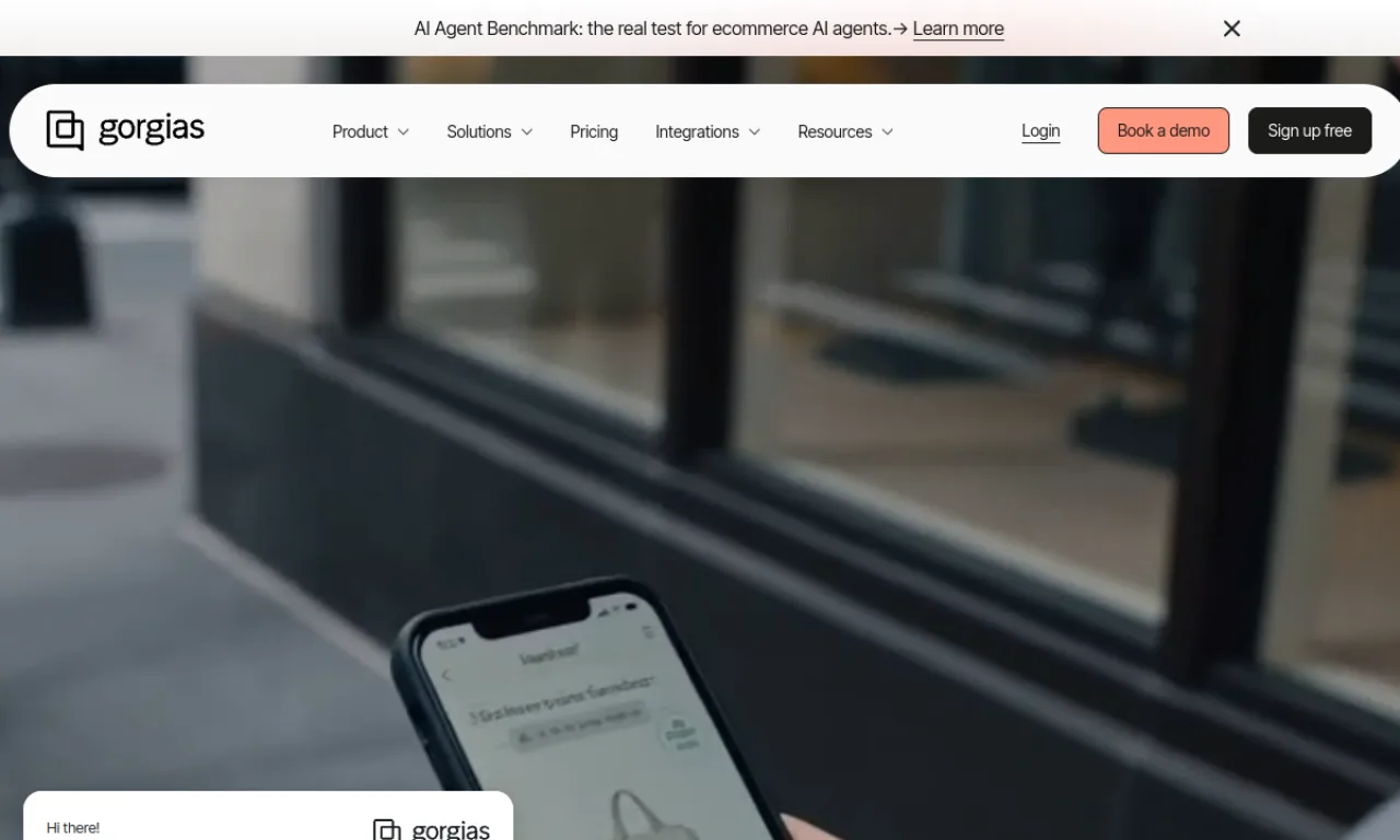 Screenshot of Gorgias Convert website