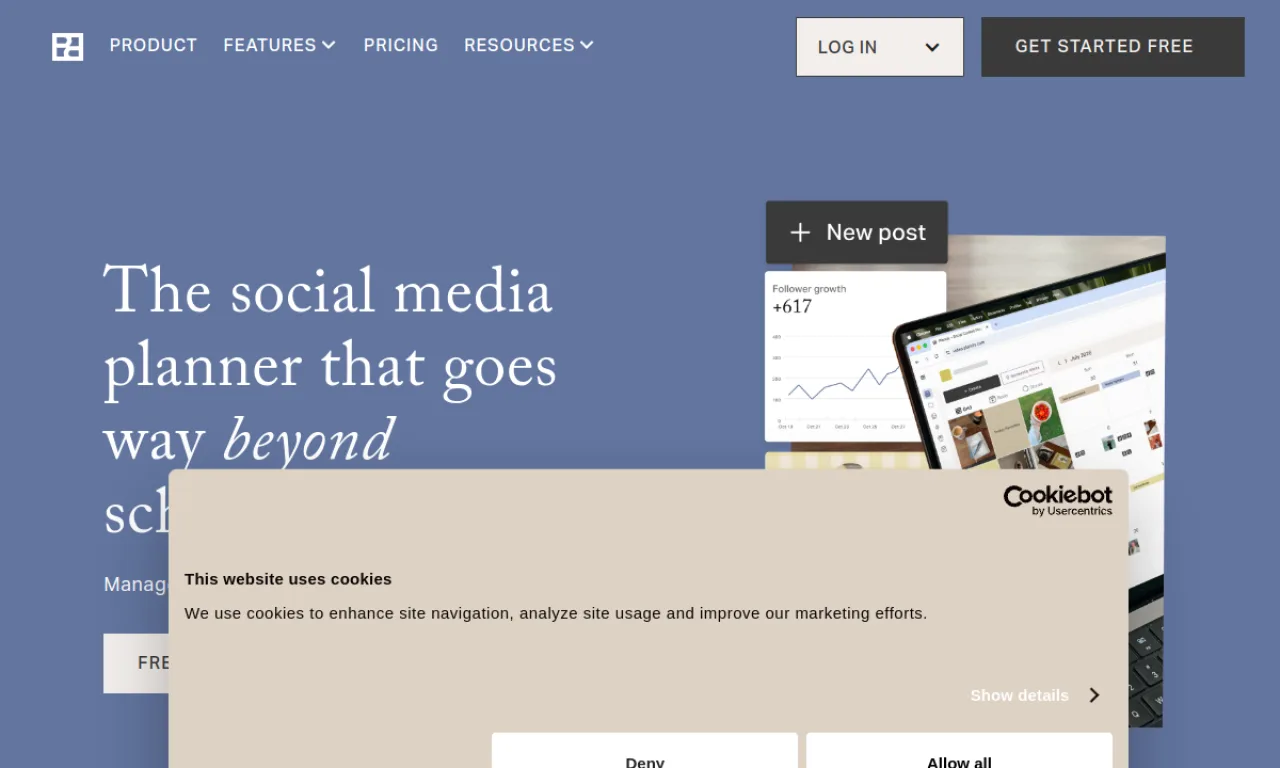 Screenshot of Planoly website