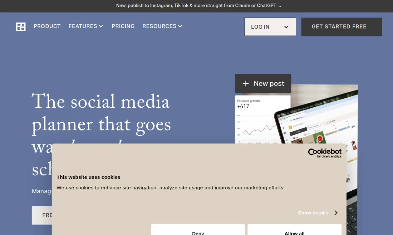 Screenshot of Planoly website