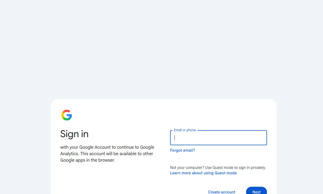 Screenshot of Google Analytics 4 website