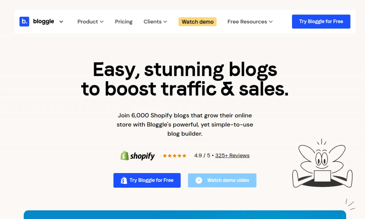 Screenshot of Bloggle website