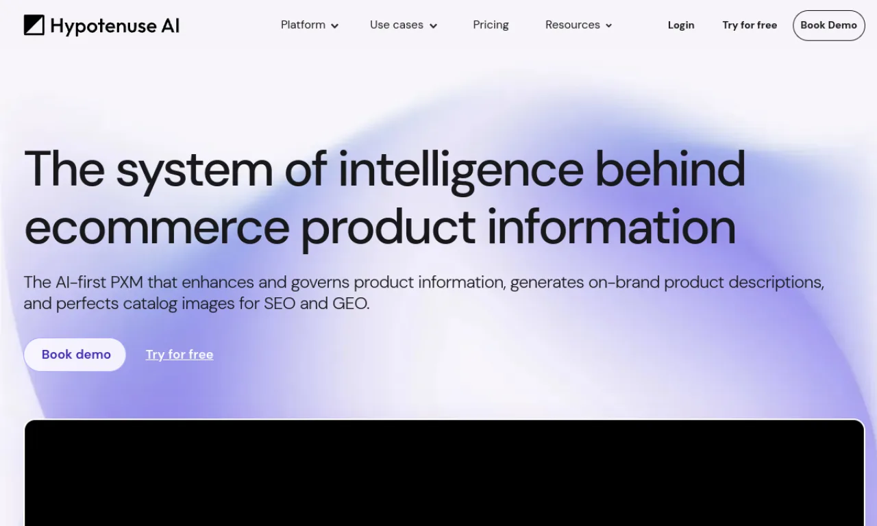 Screenshot of Hypotenuse AI website