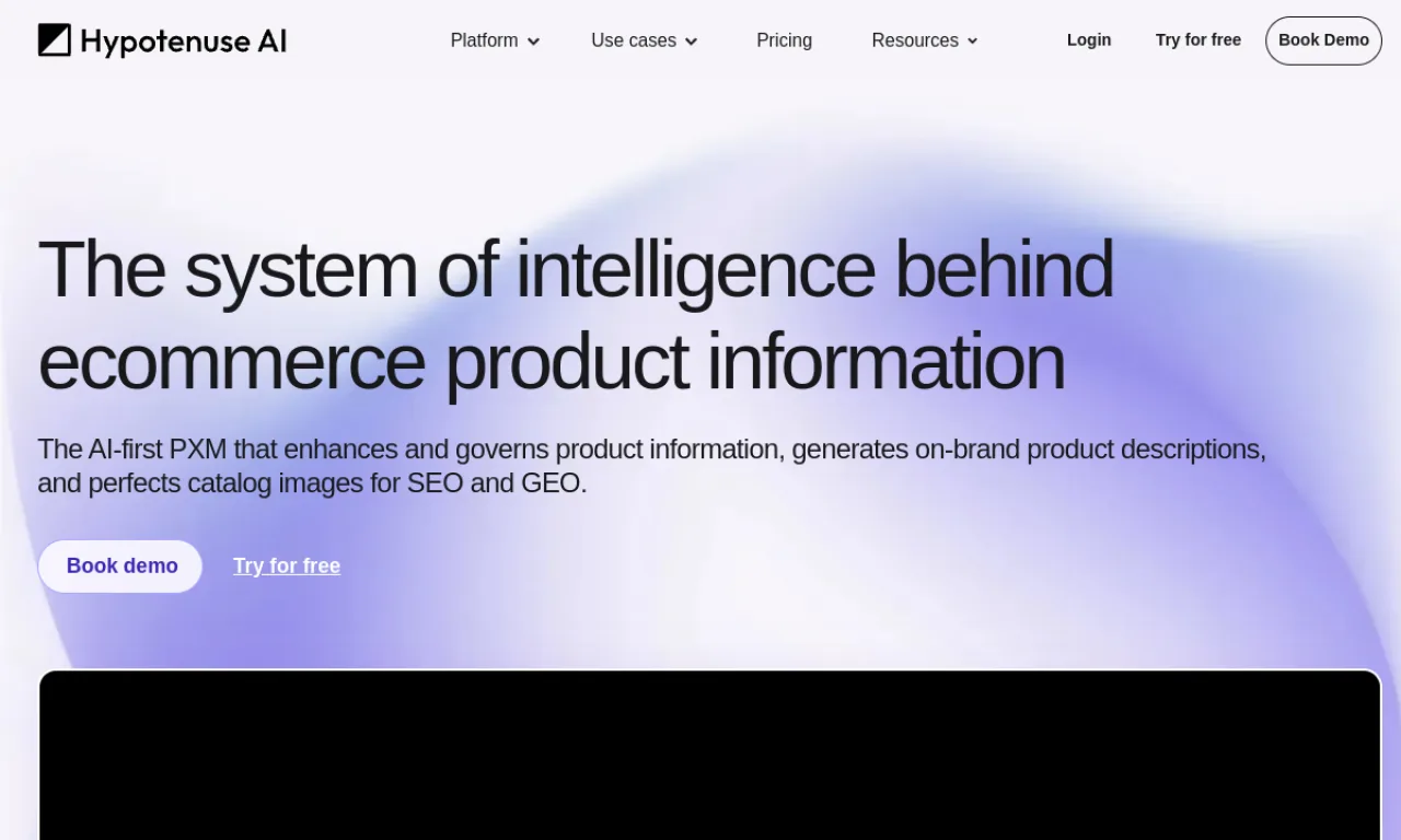 Screenshot of Hypotenuse AI website
