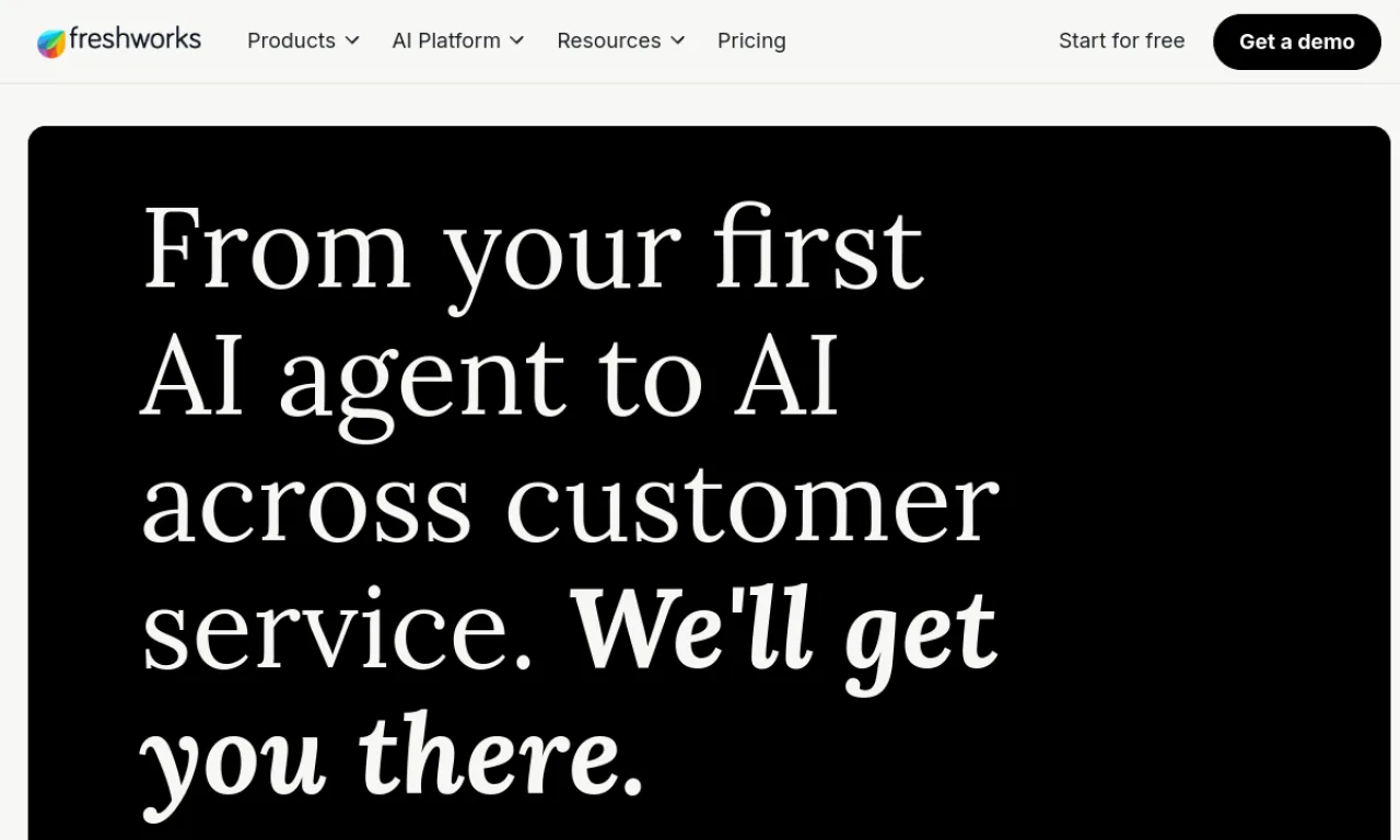 Screenshot of Freshdesk Freddy website