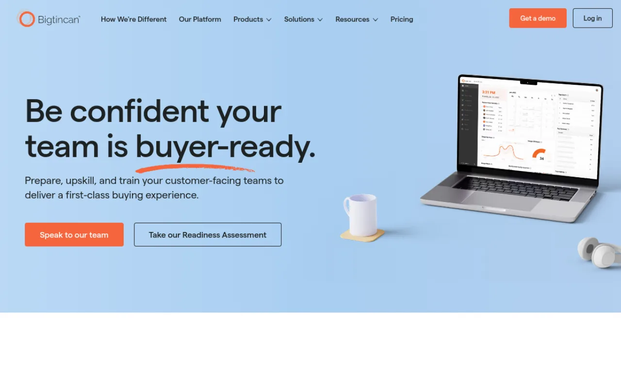 Screenshot of Brainshark (Bigtincan) website