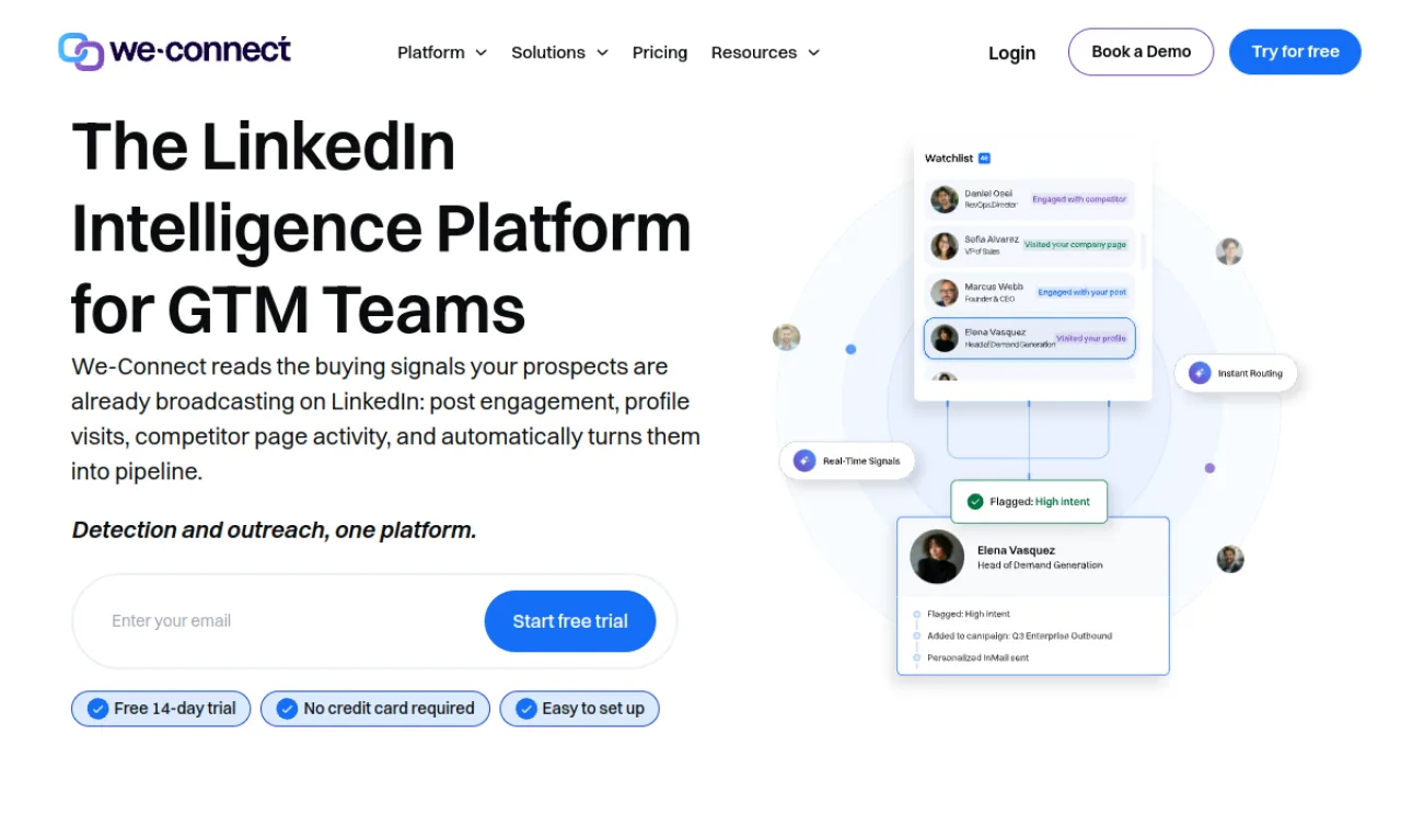 Screenshot of We-Connect website