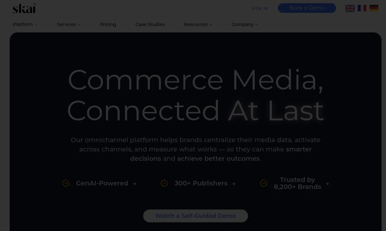 Screenshot of Skai (Kenshoo) website