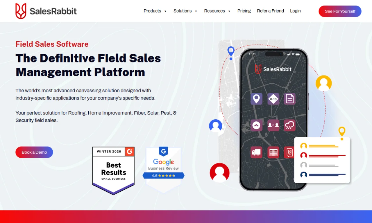 Screenshot of SalesRabbit website