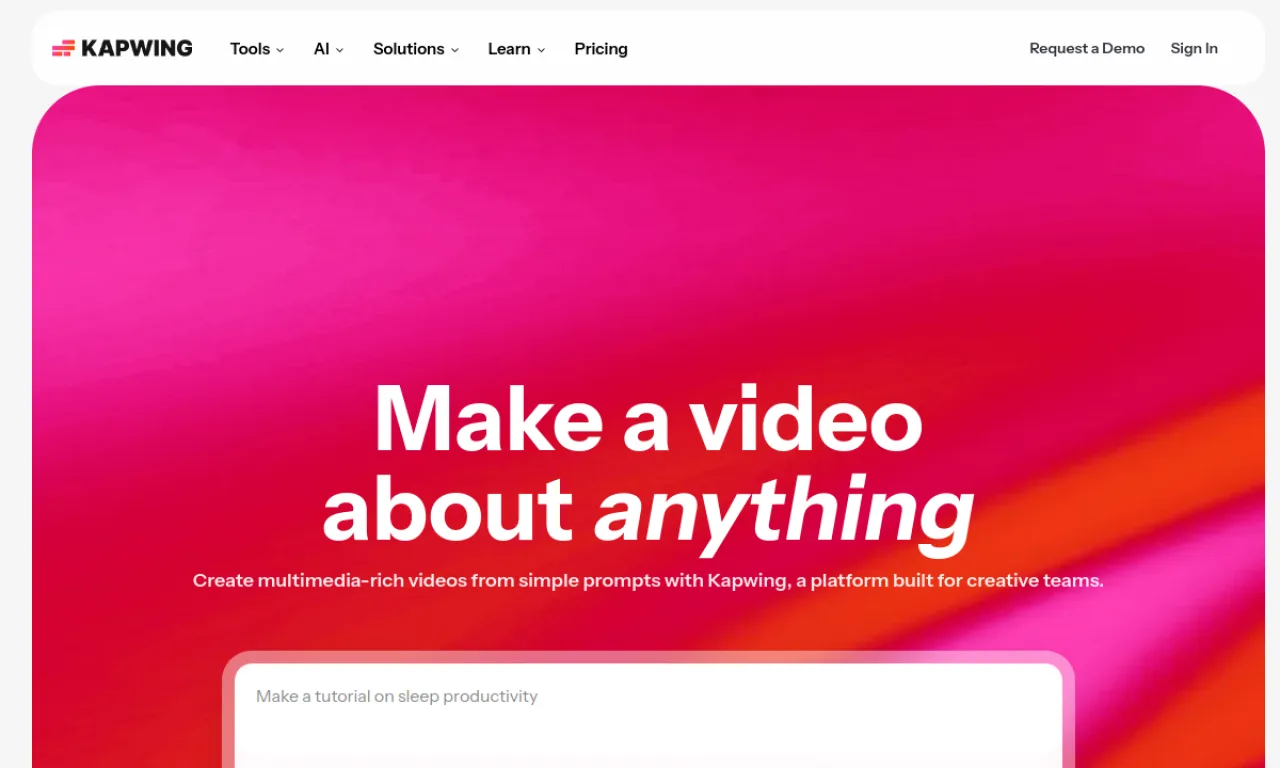 Screenshot of Kapwing website