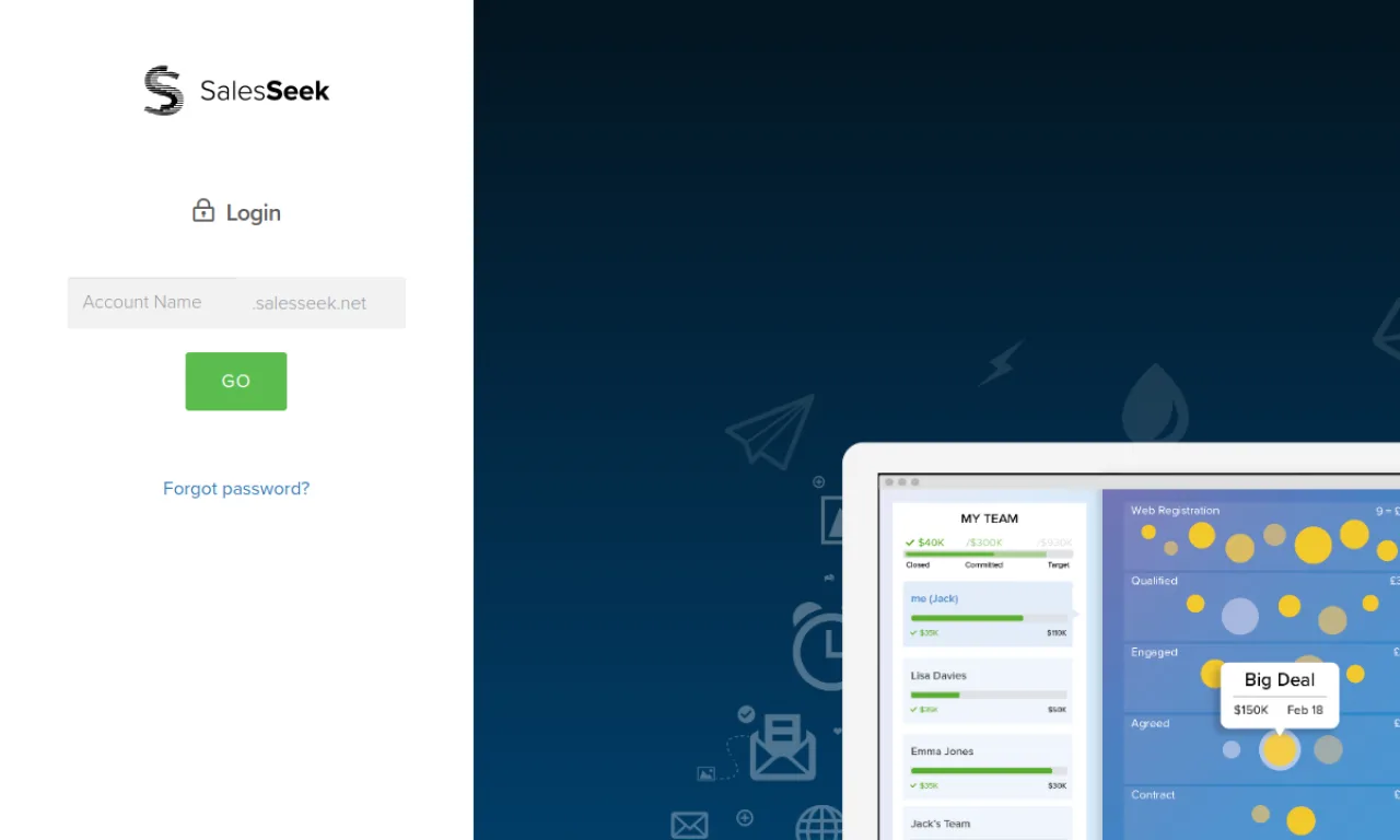 Screenshot of SalesSeek website