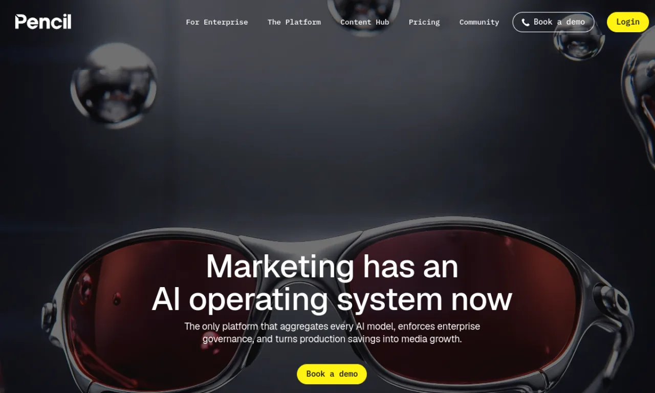 Screenshot of Pencil / Superside AI website