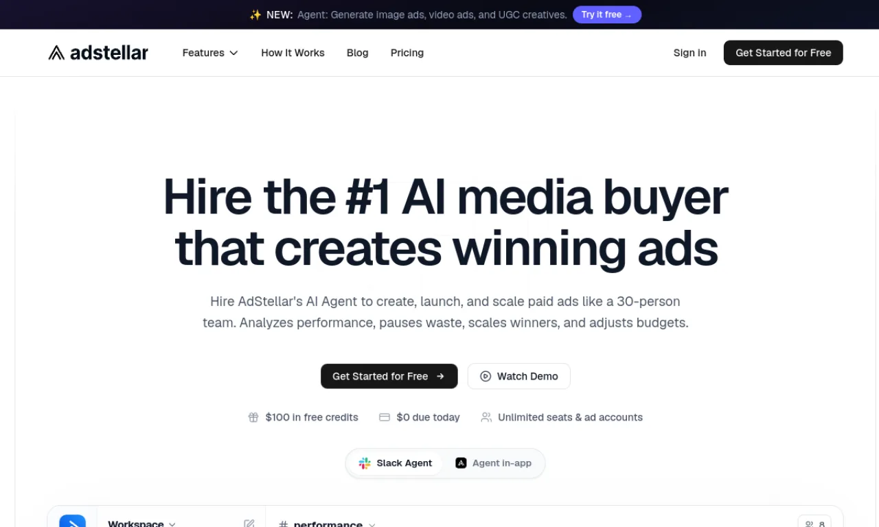 Screenshot of AdStellar website