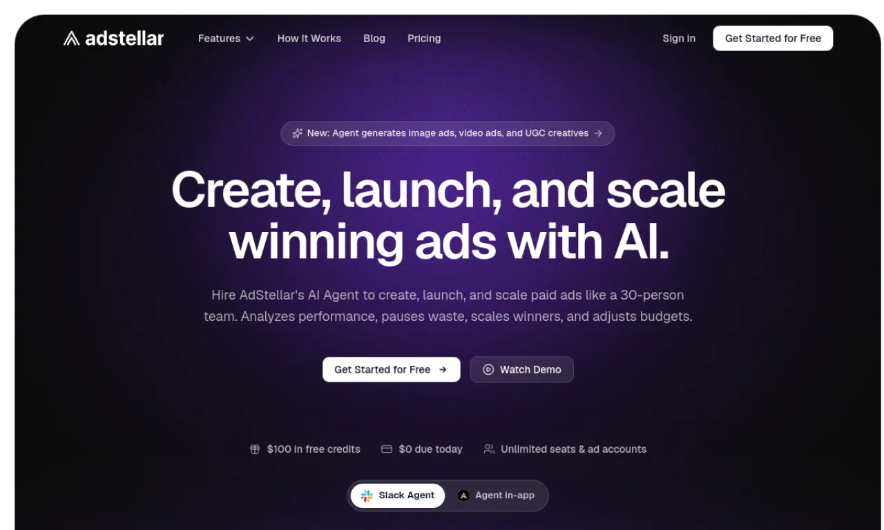 Screenshot of AdStellar website