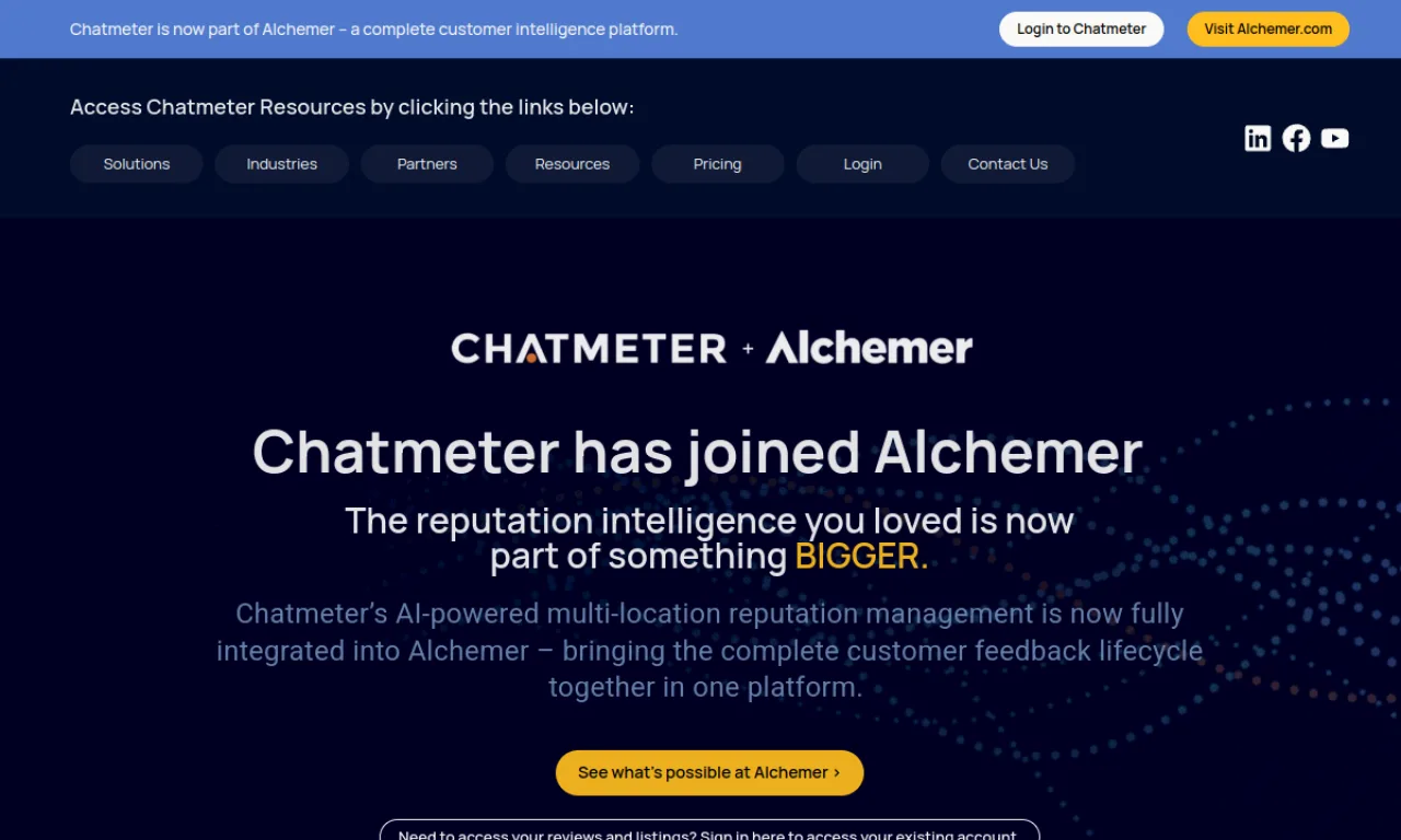 Screenshot of Chatmeter website
