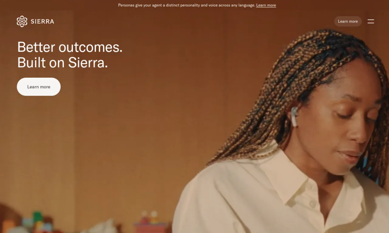 Screenshot of Sierra website