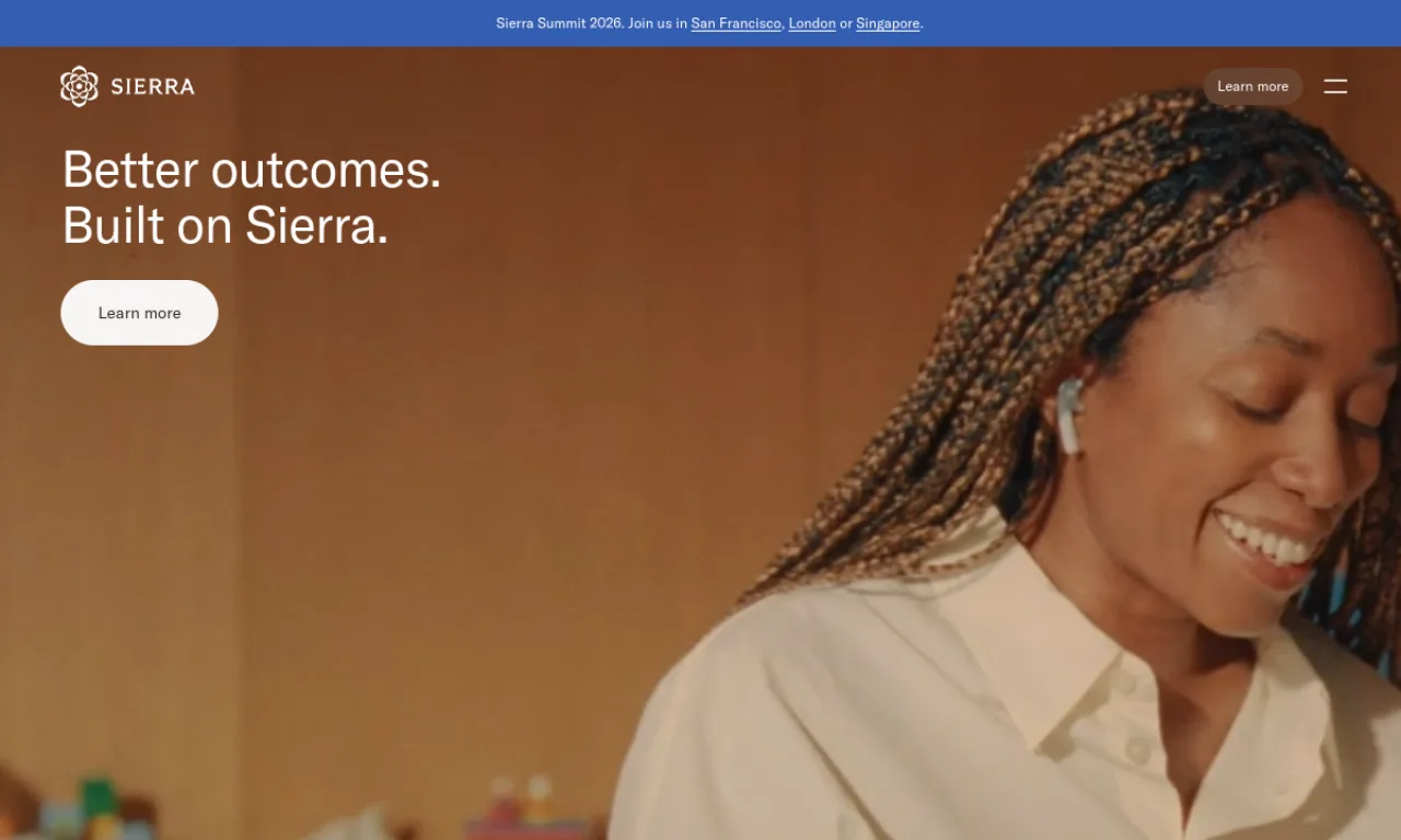 Screenshot of Sierra website