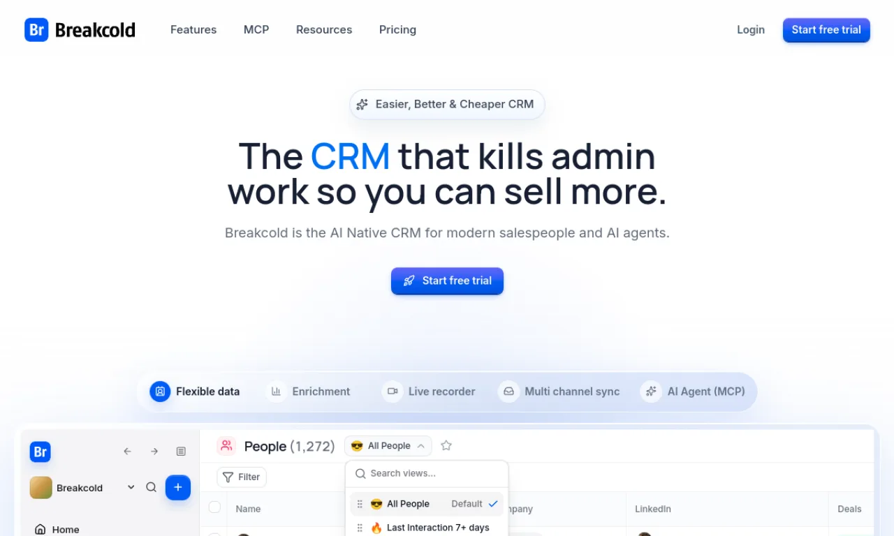 Screenshot of Breakcold website