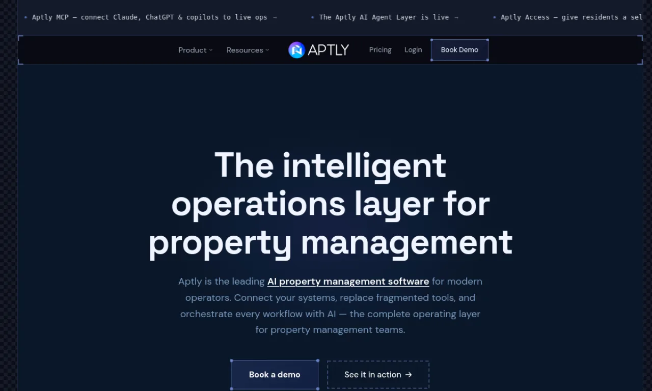 Screenshot of Aptly website