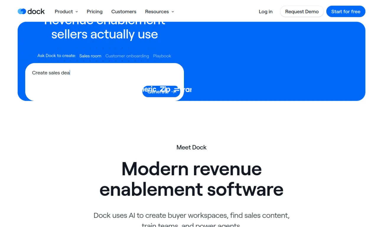 Screenshot of Dock (CS) website