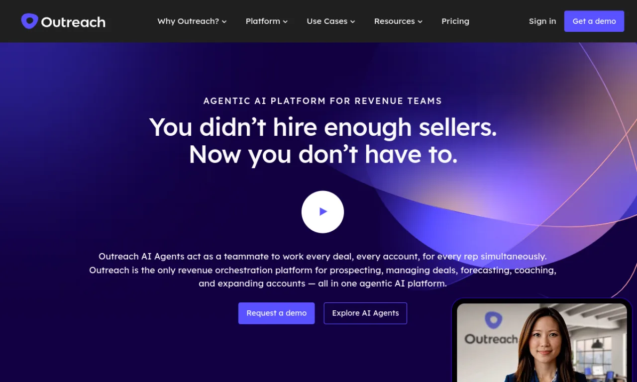 Screenshot of Outreach Commit website