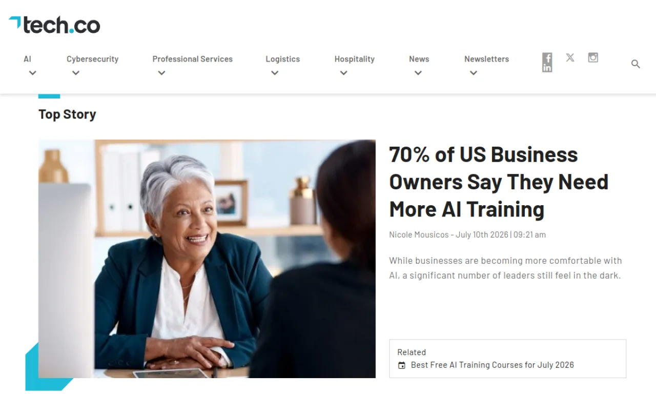 Screenshot of Tech.co website