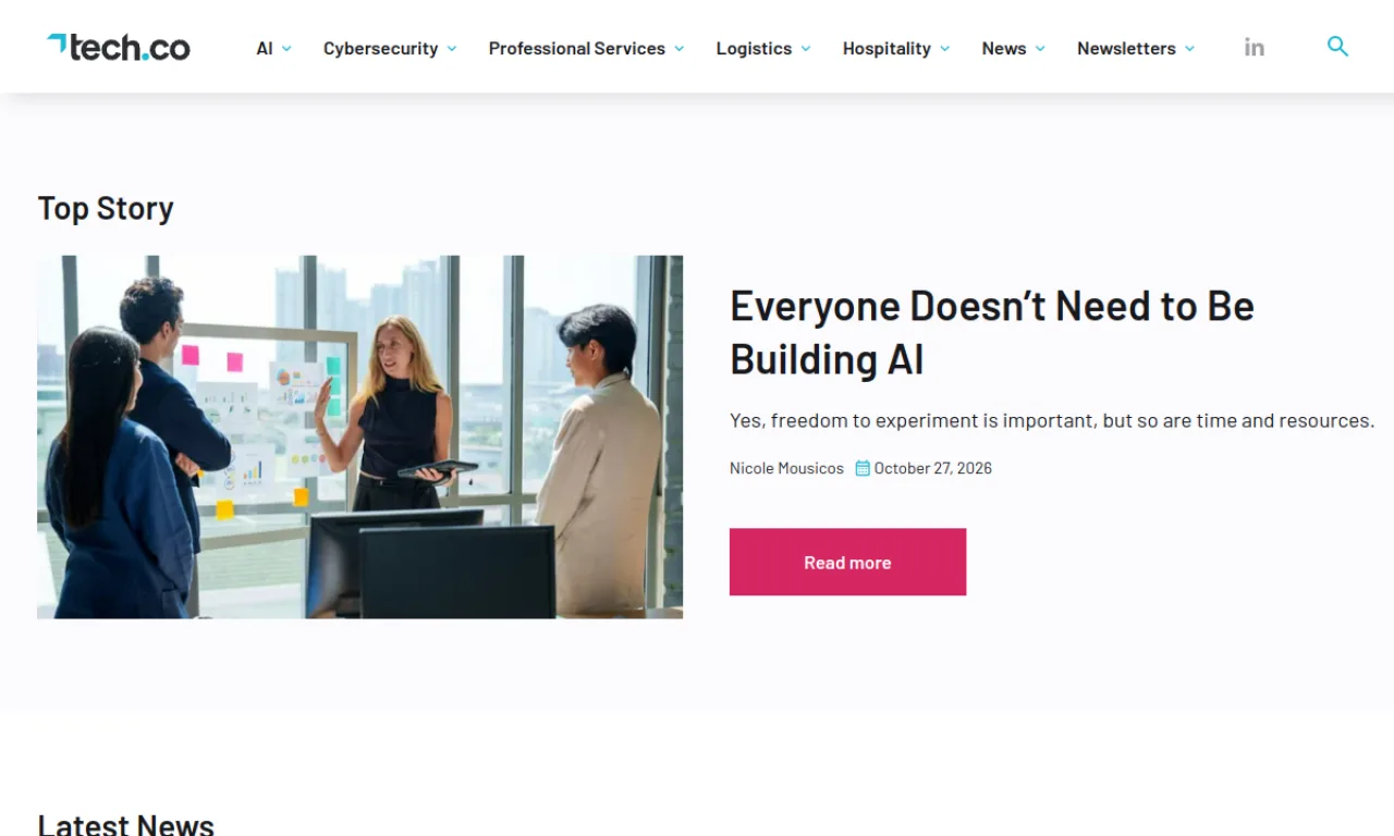 Screenshot of Tech.co website