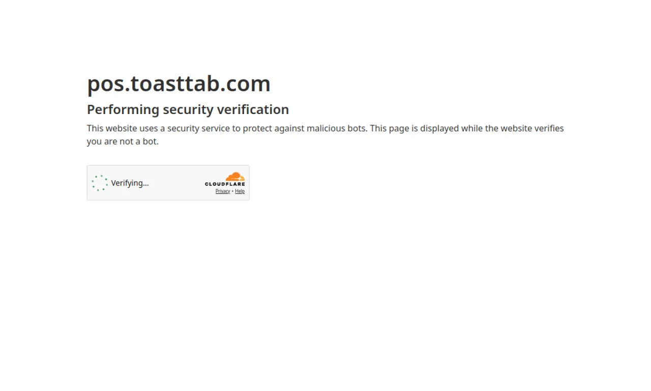 Screenshot of Toast website