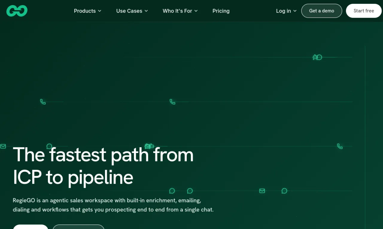 Screenshot of Regie.ai website