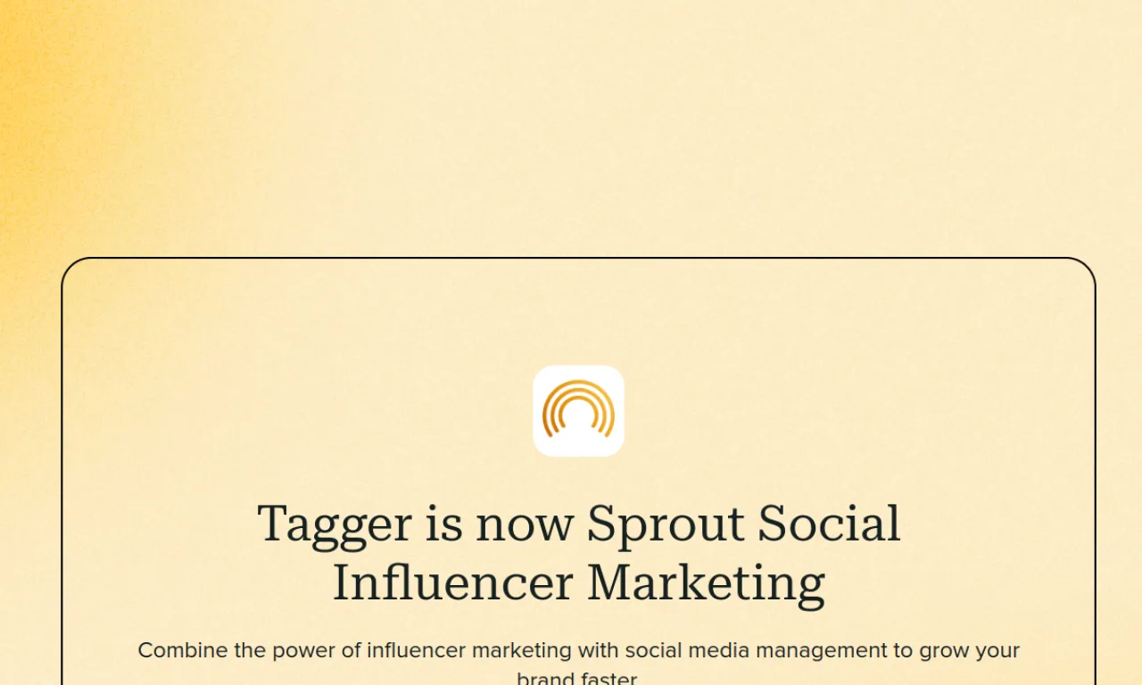 Screenshot of Tagger (Sprout Social) website