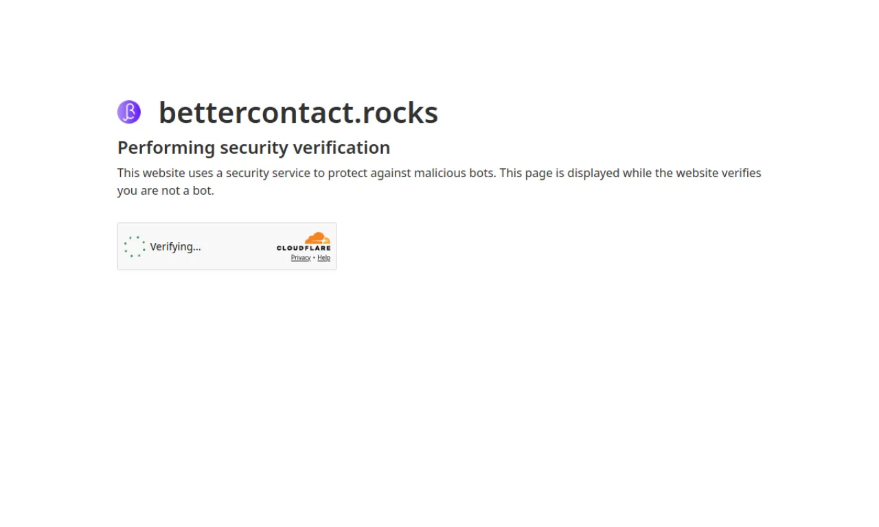 Screenshot of BetterContact website