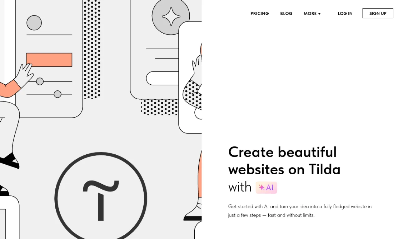 Screenshot of Tilda website
