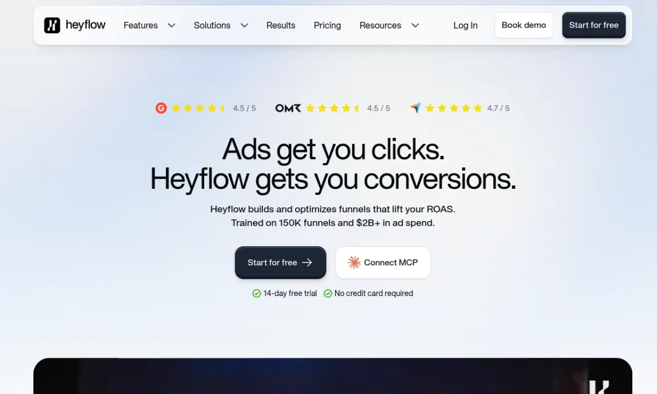 Screenshot of Heyflow website