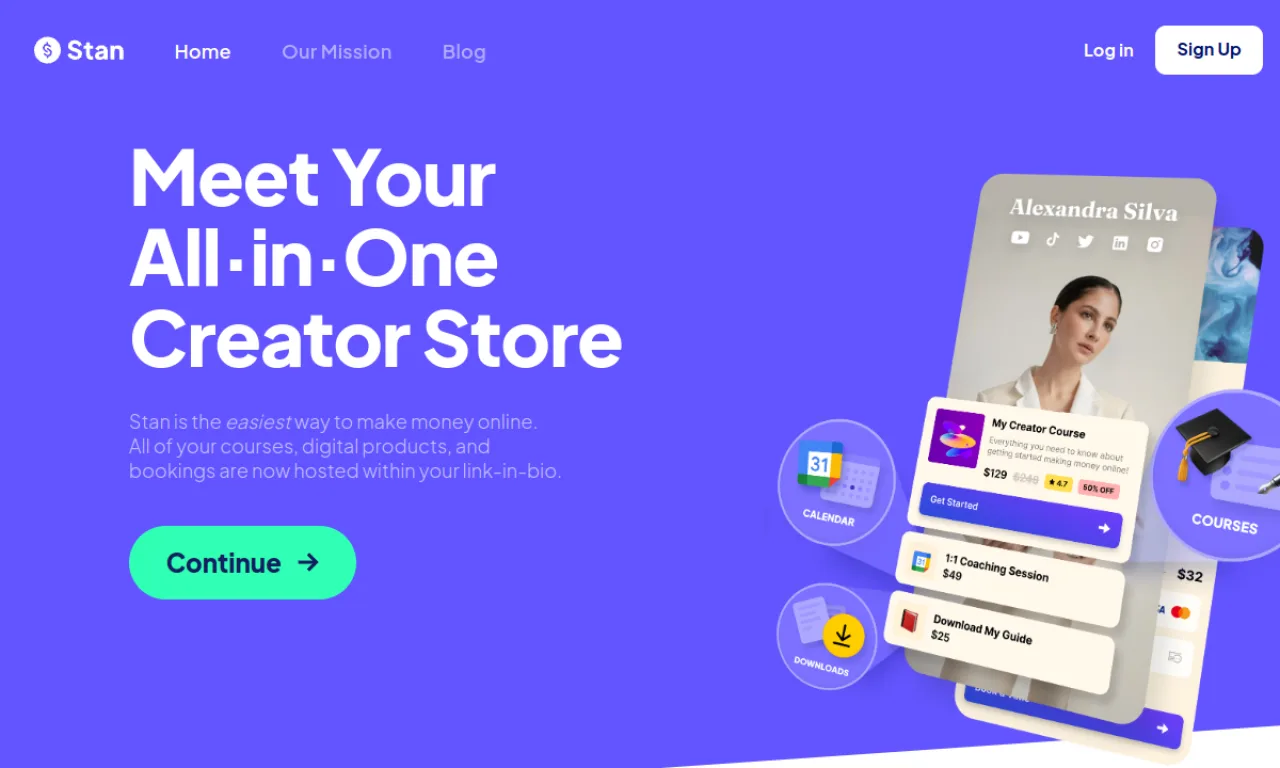 Screenshot of Stan Store website