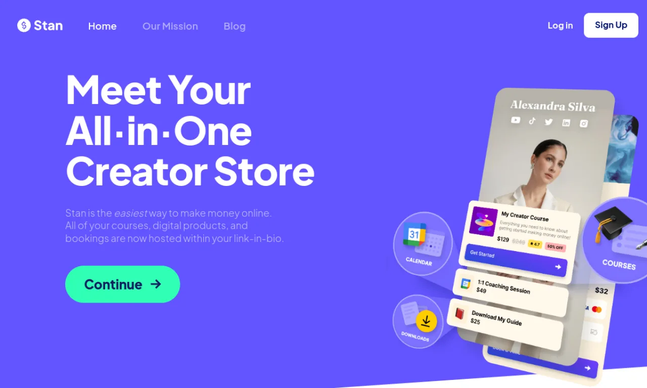 Screenshot of Stan Store website