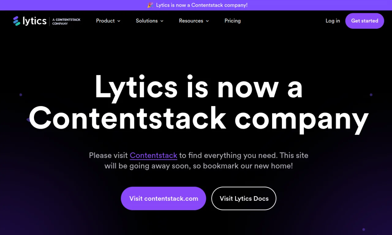 Screenshot of Lytics website