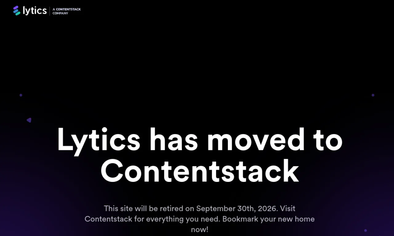 Screenshot of Lytics website