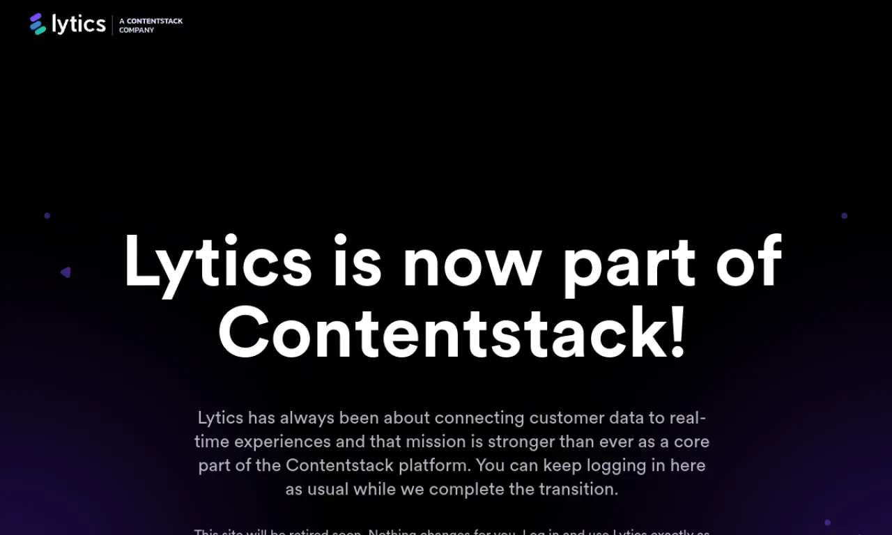 Screenshot of Lytics website