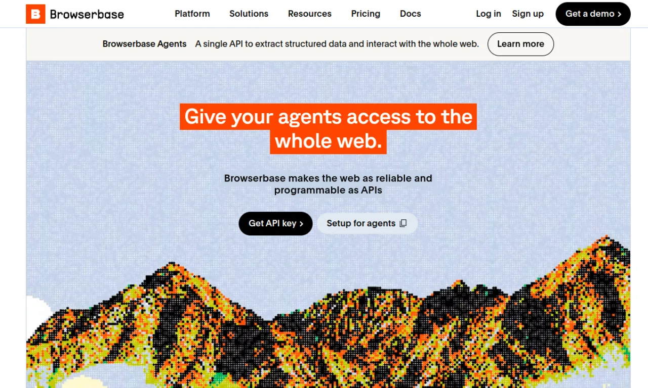 Screenshot of Browserbase website