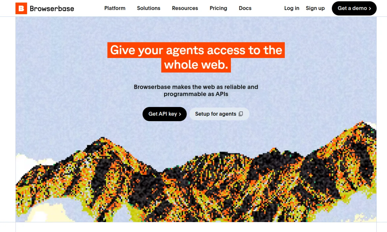 Screenshot of Browserbase website